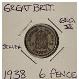 Silver 1938 Gr.Brit 3 Pence