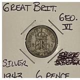 Silver 1943 Gr.Brit 3 Pence