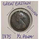1875 Gr.Brit 1/2 Penny