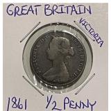 1861 Gr.Brit 1/2 Penny