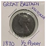 1870 Gr.Brit 1/2 Penny