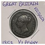 1853 Gr.Brit 1/2 Penny