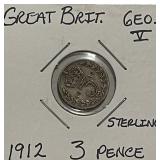 Silver 1912 Gr.Brit. 3 Pence