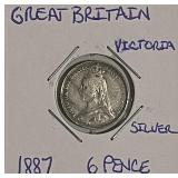 Silver 1887 Gr.Brit. 6 Pence