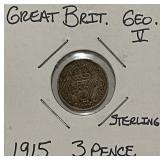 Silver 1915 Gr.Brit. 3 Pence
