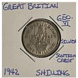 Silver 1942 Gr.Brit. Shilling