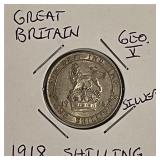 Silver 1918 Gr.Brit. Shilling