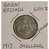Silver 1917 Gr.Brit. Shilling