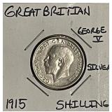 Silver 1915 Gr.Brit. Shilling
