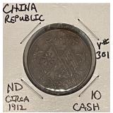 c.a. 1912 China 10 Cash Y#301