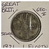 Silver 1921 Gr.Brit. Florin