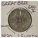 Silver 1920 Gr.Brit. Florin