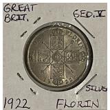 Silver 1922 Gr.Brit. Florin