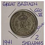 Silver 1941 Gr.Brit. Florin
