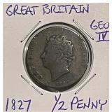 1827 Gr.Brit. Half Penny