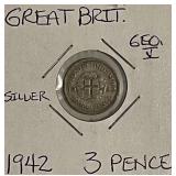 Silver 1942 Gr.Brit 3 Pence