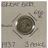 Silver 1937 Gr.Brit 3 Pence