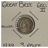 Silver 1939 Gr.Brit 3 Pence