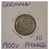 1900J Germany 10 Pfennig