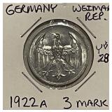 1922A Germany 3 Mark Y#28