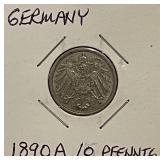 1890A Germany 10 Pfennig
