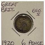 Silver 1920 Gr.Brit. 6 Pence