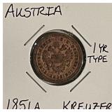 1851A Austria Kreuzer