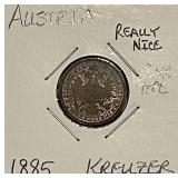 1885 Austria Kreuzer