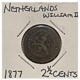 1877 Netherlands 2 1/2 Cents