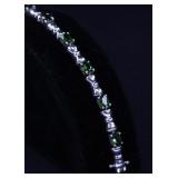 PERIDOT AND STERLING BRACELET