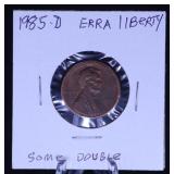 1985-D LINCOLN CENT ERROR IN LIBERTY