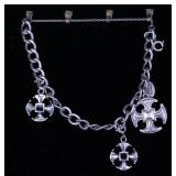 MALTESE CROSS CHARM BRACELET IN STERLING SILVER
