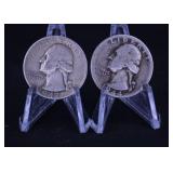 1947 P AND 1944 P WASHINGTON QUARTERS 90% SILVER