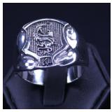KEMPO IKKA DRAGON & TIGER SOLID STERLING RING