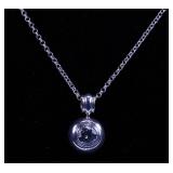 CUBIC ZIRCONIA PENDANT AND LINK CHAIN ALL 925