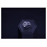 SWIRLING WHITE TOPAZ IN STERLING