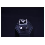 ONYX AND STERLING RING