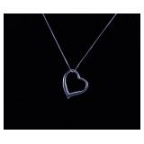 STERLING HEART PENDANT AND BOX CHAIN