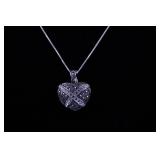 HEART SHAPED LOCKET AND BOX CHAIN IN STERLING