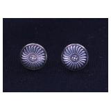 NAVAJO FEATHER TOOLED STERLING EARRINGS