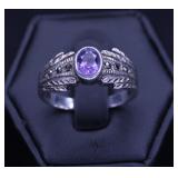 AMETHYST IN STERLING & MARCASITE ACCENTS