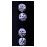 HANDPAINTED CUFFLINKS UNDER GLASS IN STERLING