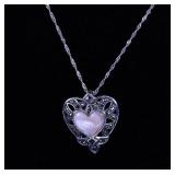 PINK ABALONE SHELL PENDANT & LINK CHAIN STERLING