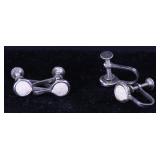 VINTAGE ENAMELED SCREW ON STUD EARRINGS