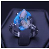 TURQUOISE AND QUARTZ NUGGET RING