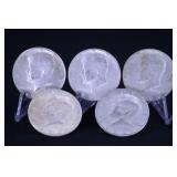 5 EA 1964 USA KENNEDY HALF DOLLARS 90% SILVER