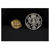 US MILITARY PINS BRASS COLLAR PIN IS NS MEYER INC