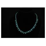 TURQUOISE TEARDROP NECKLACE AND STERLING CLOSURE