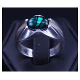 GREEN ONYX GEM IN STERLING