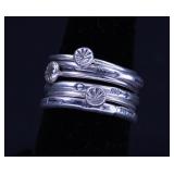 SOUTHWESTERN 6 RING STACK IN 925 STERLING